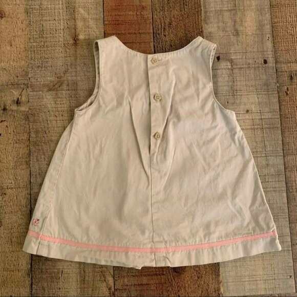 Carters baby girl tank dress in tan with embroidered flowers -6M - Picture 6 of 6